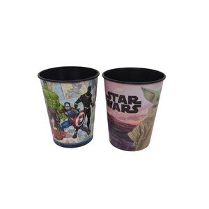 Marvel Avengers & Star Wars Baby Yoda Plastic Tumblers 2-Pack Character Cup Fun